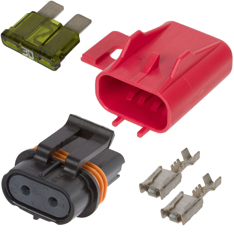 630Fuse_20-18R Delphi Metri-Pack 630 Sealed Fuse Holder Kit with Red Fuse Cover Mini Kit Aptiv (Delphi) 20-18 AWG