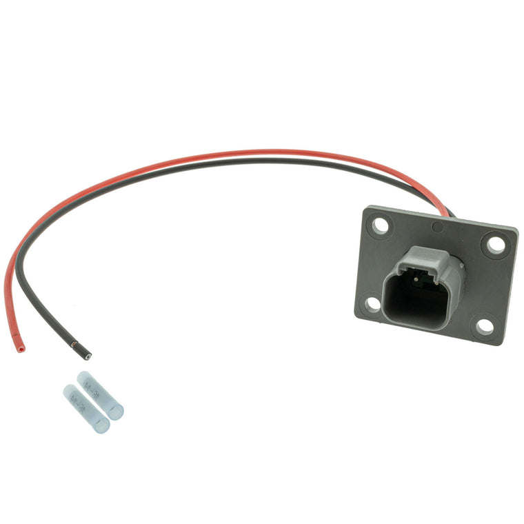 DT04-2P-L012_PT14 DT04-2P-L012 DEUTSCH DT 2 Way Gray Flanged Receptacle 1' Pigtail (Choose Wire Gauge) Pigtail DEUTSCH 16-14 AWG