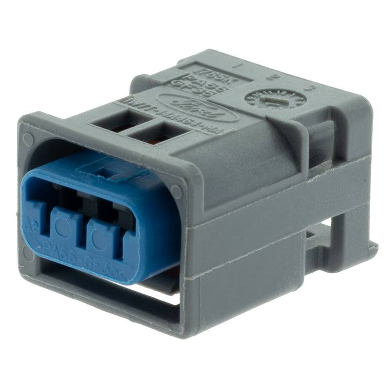1W7T-14A464-MA - Ford 3 Way Dark Gray Receptacle Connector, B Key Connector Ford
