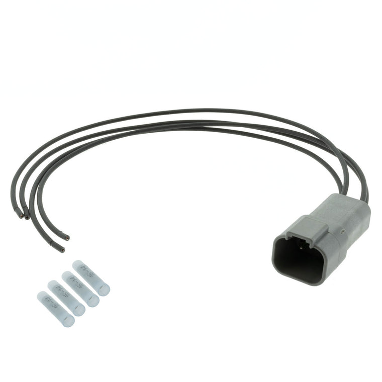 DT04-4P_PT14 DT04-4P DEUTSCH DT 4 Way Gray Receptacle 1' Pigtail (Choose Wire Gauge) Pigtail DEUTSCH 16-14 AWG