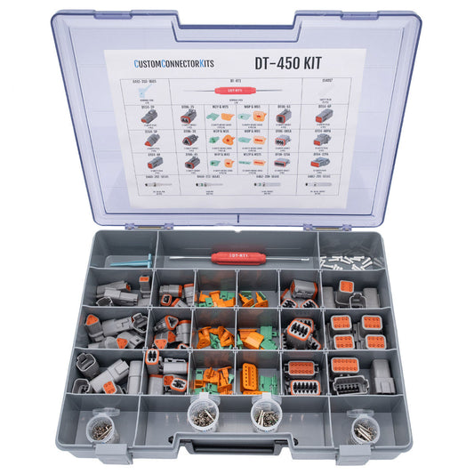 DT-450 - DEUTSCH DT 454 Piece 2-12 Way Gray Electrical Connector Kit with Solid Contacts Pro Kit DEUTSCH