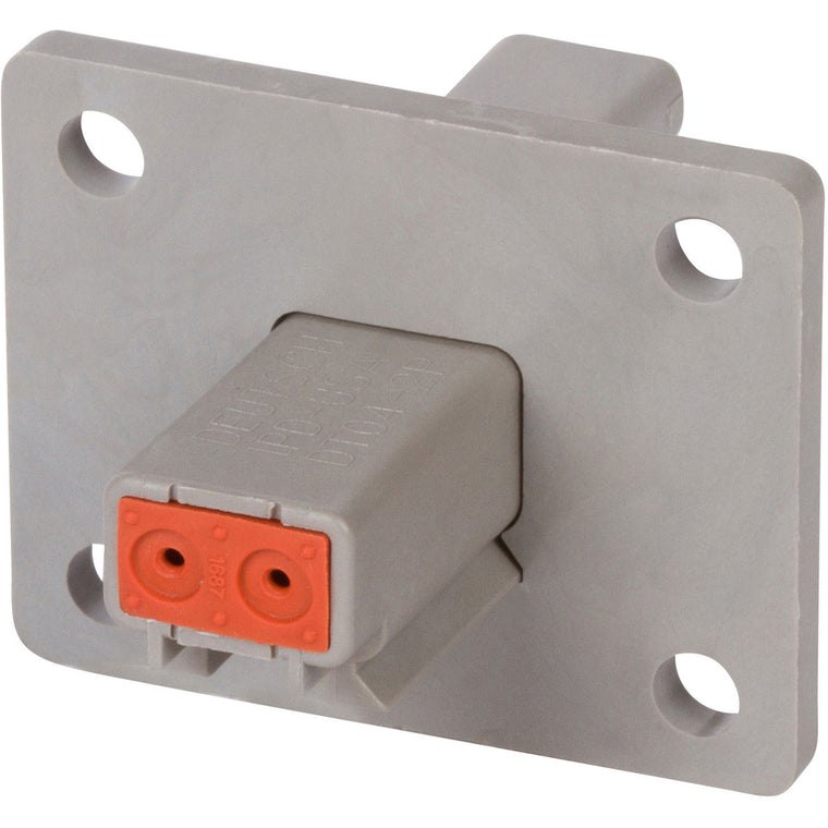 DT04-2P-L012 - DEUTSCH DT 2 Way Gray Receptacle Connector with Flange Mount Connector DEUTSCH