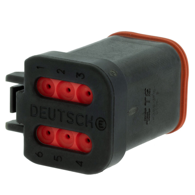 DT06-6S-CE05 - DEUTSCH DT 6 Way Plug Connector with Enhanced Seal Retention, End Cap, Reduced Diameter Seals Connector DEUTSCH