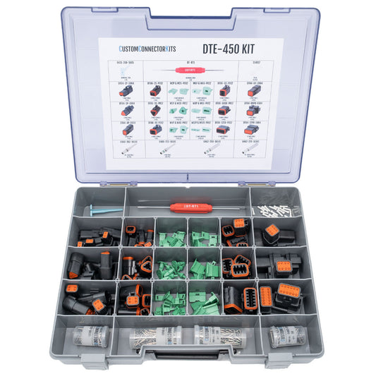 DTE-450 - DEUTSCH DT 454 Piece 2-12 Way Black Electrical Connector Kit with Solid Contacts Pro Kit DEUTSCH