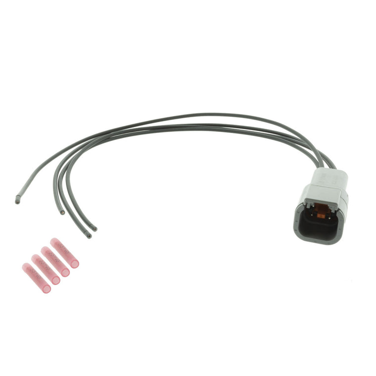 DTM04-4P DEUTSCH DTM 4 Way Gray Receptacle 1' Pigtail (22-18 AWG) Pigtail DEUTSCH