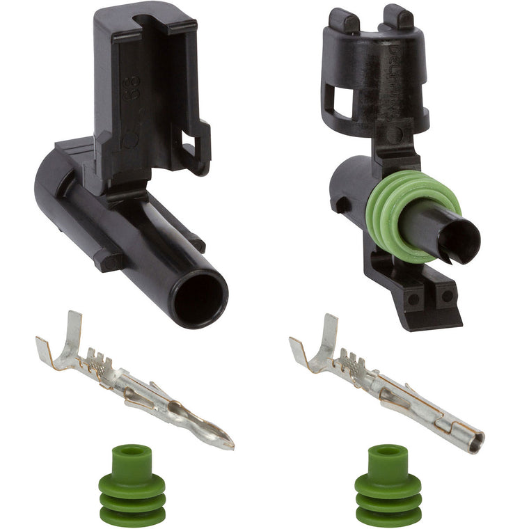 WP01_20-18 Delphi Weather Pack 1 Way Sealed Connector Assembly Kit for 22-12 AWG Mini Kit Aptiv (Delphi) 20-18 AWG