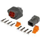 DTP04F_10NS DTP04-4P-L012 DEUTSCH DTP 4 Way Gray Flanged Connector Assembly Kit Mini Kit DEUTSCH 10 AWG Nickel Stamped