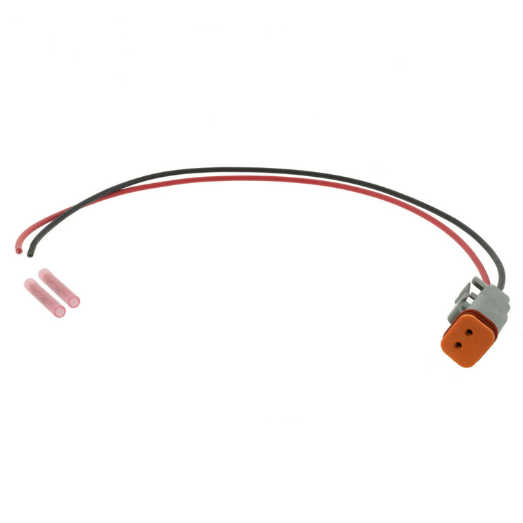 DT06-2S_PT18 DT06-2S DEUTSCH DT 2 Way Gray Plug 1' Pigtail (Choose Wire Gauge) Pigtail DEUTSCH 22-18 AWG