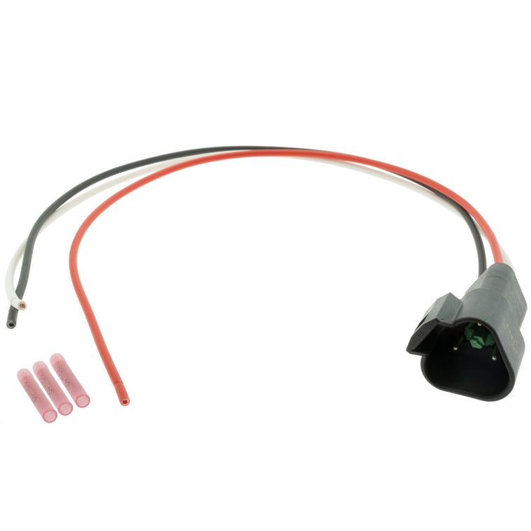 DT04-3P-E004_PT18 DT04-3P-E004 DEUTSCH DT 3 Way Black Receptacle 1' Pigtail (Choose Wire Gauge) Pigtail DEUTSCH 22-18 AWG
