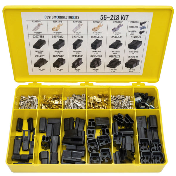 Delphi Packard 56 Series Electrical Connector Kit - 128 Pieces (18-12 Gauge)