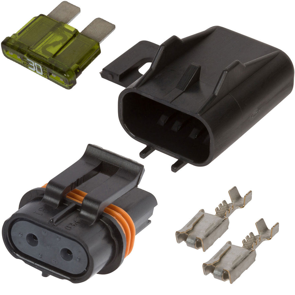 Delphi MetriPack 630 Sealed Fuse Holder Kit with Black Fuse Cover