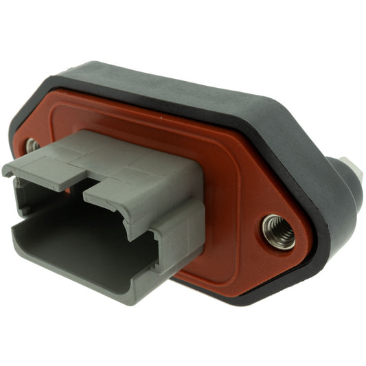 DT04-12PA-BL11 - DEUTSCH DT 12 Way Gray Flanged Receptacle with Reduced Diameter Seals, Enhanced A Key Connector DEUTSCH