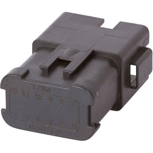 DT04-12PB-P021 - DEUTSCH DT 12 Way Black Single (12) Bussed Feedback Receptacle Connector, Enhanced B Key Connector DEUTSCH