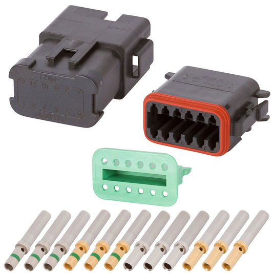 DT04-12PB-P021 DEUTSCH DT 12 Way Black Single (12) Bussed Connector Assembly Kit Mini Kit DEUTSCH