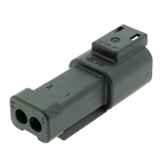 DT04-2P-CE03 - DEUTSCH DT Black 2 Way Receptacle Connector with End Cap, Reduced Diameter Seals Connector DEUTSCH