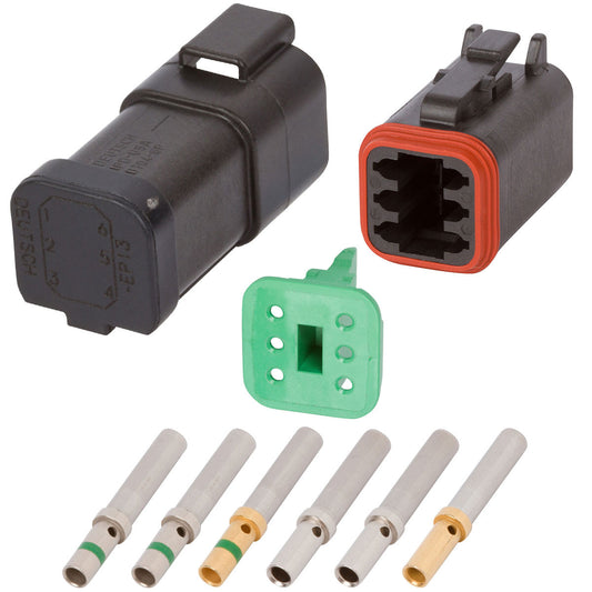 DT04-6P-EP13 DEUTSCH DT 6 Way Black Single (6) Bussed Connector Assembly Kit Mini Kit DEUTSCH