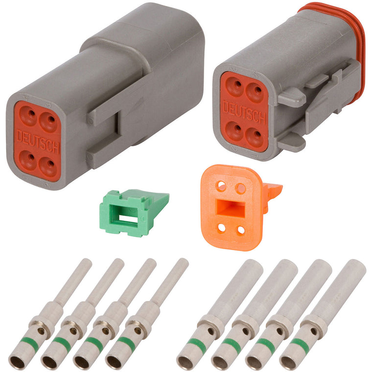 DT04_14N DEUTSCH DT 4 Way Gray Connector Assembly Kit Mini Kit DEUTSCH 14 AWG Nickel