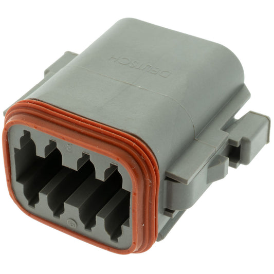 DT06-08SA-P012 - DEUTSCH DT 8 Way Gray Plug Connector with Enhanced Seal Retention, A Key Connector DEUTSCH