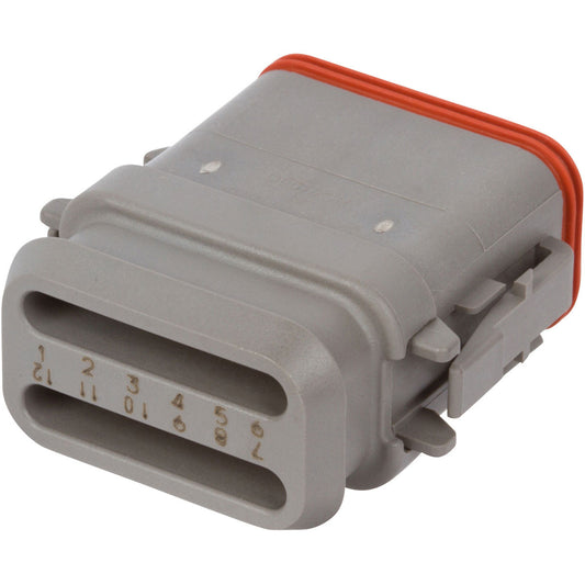 DT06-12SA-E008 - DEUTSCH DT 12 Way Gray Plug Connector with Shrink Boot Modification, A Key Connector DEUTSCH