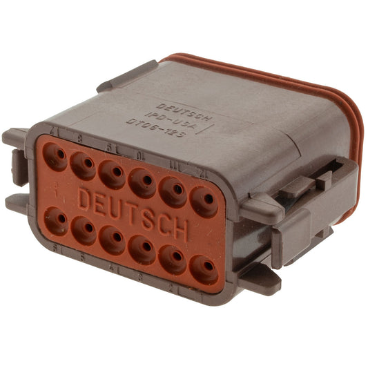 DT06-12SD - DEUTSCH DT 12 Way Brown Plug Connector, D Key Connector DEUTSCH