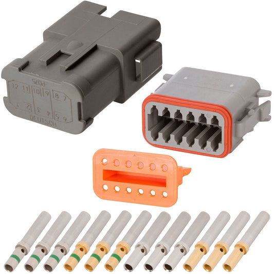 DT04-12PA-P075 DEUTSCH DT 12 Way Gray Triple (4/4/4) Bussed Connector Assembly Kit Mini Kit DEUTSCH
