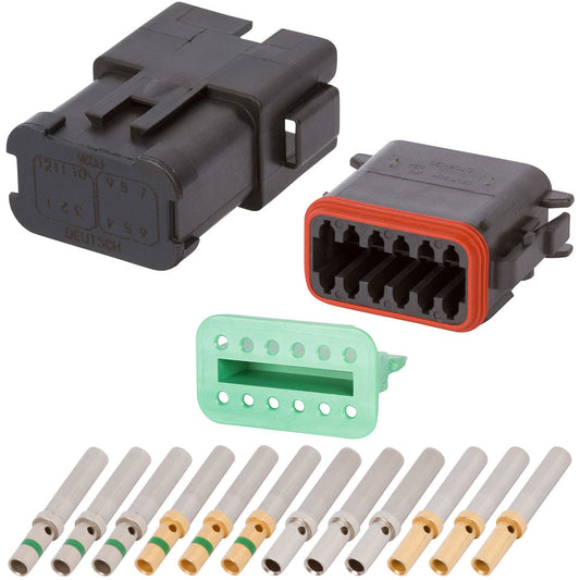 DT04-12PB-P026 DEUTSCH DT 12 Way Black Double (6/6) Bussed Connector Assembly Kit Mini Kit DEUTSCH