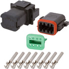 DTB8-0_18-14NS DT04-08PB-P021 DEUTSCH DT 8 Way Black Single (8) Bussed Connector Assembly Kit Mini Kit DEUTSCH 18-14 AWG Nickel Stamped