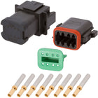 DTB8-0_20-16G DT04-08PB-P021 DEUTSCH DT 8 Way Black Single (8) Bussed Connector Assembly Kit Mini Kit DEUTSCH 20-16 AWG Gold