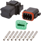 DTB8-0_20-16N DT04-08PB-P021 DEUTSCH DT 8 Way Black Single (8) Bussed Connector Assembly Kit Mini Kit DEUTSCH 20-16 AWG Nickel