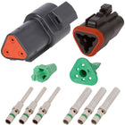 DTE03_14N DEUTSCH DT 3 Way Black Enhanced Seal Connector Assembly Kit Mini Kit DEUTSCH 14 AWG Nickel