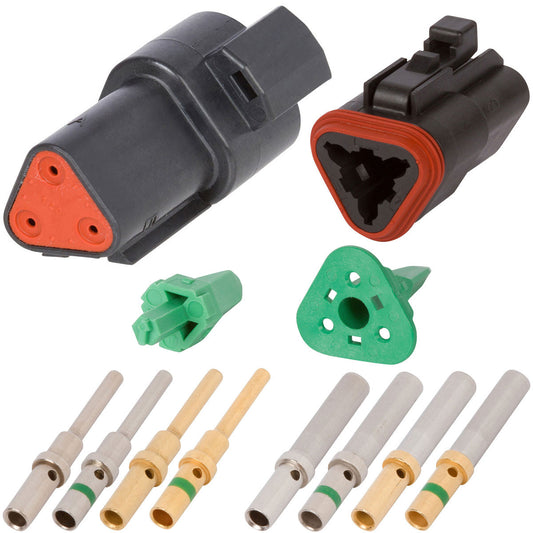 DEUTSCH DT 3 Way Black Enhanced Seal Connector Assembly Kit Mini Kit DEUTSCH