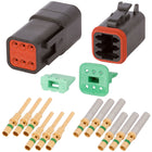 DTE06_14G DEUTSCH DT 6 Way Black Enhanced Seal Connector Assembly Kit Mini Kit DEUTSCH 14 AWG Gold
