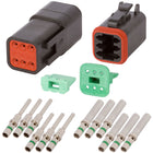DTE06_14N DEUTSCH DT 6 Way Black Enhanced Seal Connector Assembly Kit Mini Kit DEUTSCH 14 AWG Nickel