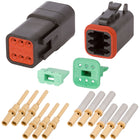 DTE06_20-16G DEUTSCH DT 6 Way Black Enhanced Seal Connector Assembly Kit Mini Kit DEUTSCH 20-16 AWG Gold