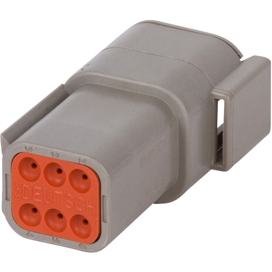 DTM04-6P - DEUTSCH DTM 6 Way Gray Receptacle Connector Connector DEUTSCH