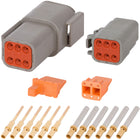 DTM06_20G DEUTSCH DTM 6 Way Gray Connector Assembly Kit Mini Kit DEUTSCH 20 AWG Gold