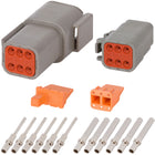 DTM06_20N DEUTSCH DTM 6 Way Gray Connector Assembly Kit Mini Kit DEUTSCH 20 AWG Nickel