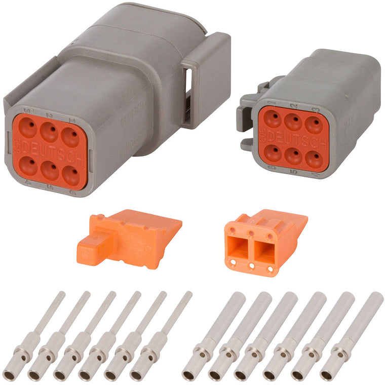 DTM06_20N DEUTSCH DTM 6 Way Gray Connector Assembly Kit Mini Kit DEUTSCH 20 AWG Nickel