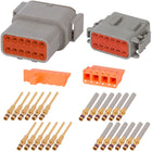 DTM12_18-16G DEUTSCH DTM 12 Way Gray Connector Assembly Kit Mini Kit DEUTSCH 18-16 AWG Gold