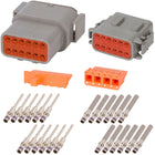 DTM12_18-16N DEUTSCH DTM 12 Way Gray Connector Assembly Kit Mini Kit DEUTSCH 18-16 AWG Nickel