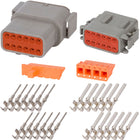 DTM12_22NS DEUTSCH DTM 12 Way Gray Connector Assembly Kit Mini Kit DEUTSCH 22-16 AWG Nickel Stamped
