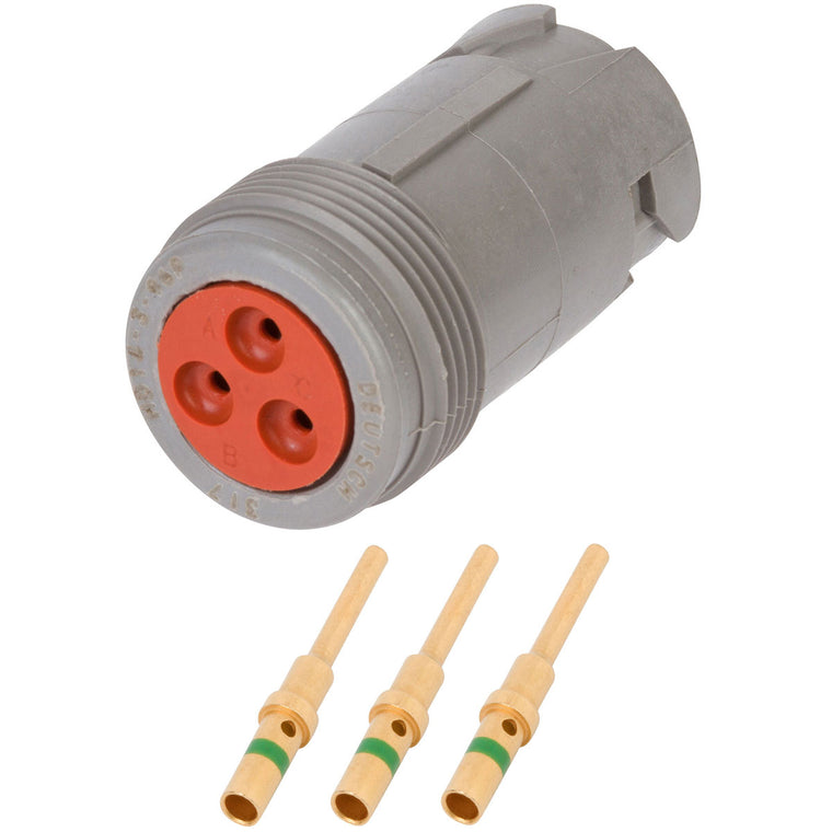 HD14396P_14G HD14-3-96P DEUTSCH HD10 3 Way Gray Receptacle Assembly Kit Mini Kit DEUTSCH 14 AWG Gold