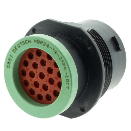 HDP24-18-21PN-L017 - DEUTSCH HDP20 21 Way Black Receptacle Connector with Ring Adapter Connector DEUTSCH