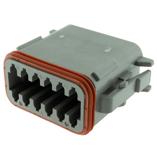 DT06-12SA-C015 - DEUTSCH DT 12 Way Gray Plug Connector with Reduced Diameter Seals, A Key Connector DEUTSCH