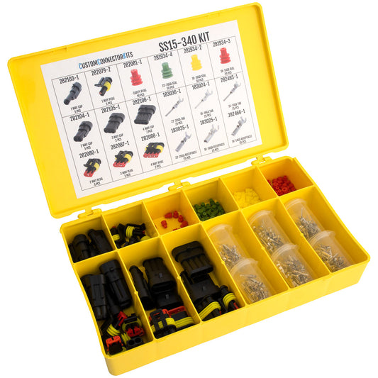 SS15-340 - AMP SuperSeal 1.5 340 Piece 1-4 Way Black Electrical Connector Kit Pro Kit AMP